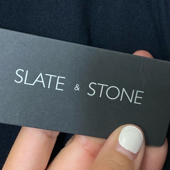 Slate & Stone Medium Black Grey Men Pullover Comfy Double Face Hoodie Size XL - Picture 5 of 5